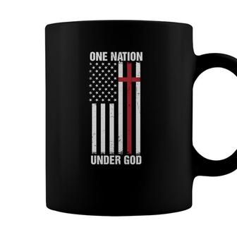 One Nation Under God Bible Verse White Graphic Christian Coffee Mug - Seseable