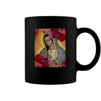 Our Lady Of Guadalupe Rose Blessed Mother Mary Catholic Gift Coffee Mug | Mazezy