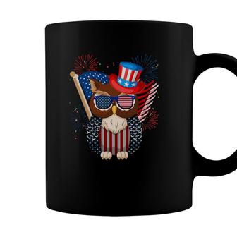 Owl American Flag 4Th Of July Independence Day Owl Lovers Coffee Mug - Seseable