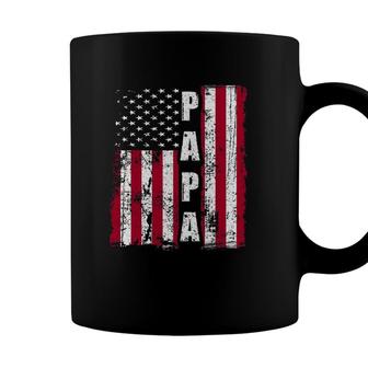 Papa American Flag Fathers Day 2021 Gift Coffee Mug - Seseable