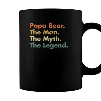 Papa Bear The Man The Myth The Legend Father Dad Uncle Gift Coffee Mug - Seseable