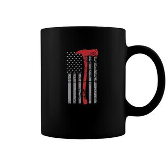 Patriot Axe Flag Thin Red Line Coffee Mug - Monsterry