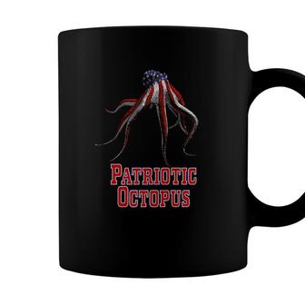 Patriotic Octopus American Flag Vintage Coffee Mug - Seseable