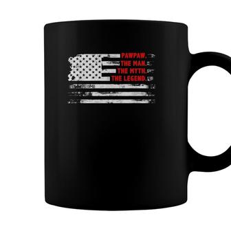 Pawpaw The Man Myth Legend American Usa Flag Father’S Day Coffee Mug - Seseable