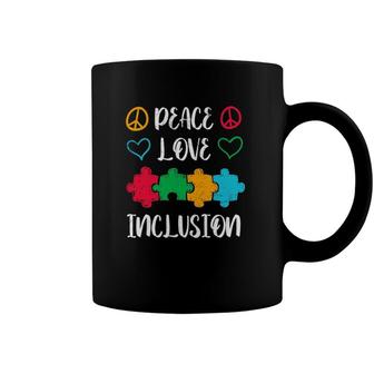 Peace Love Inclusion Special Education Teacher Autism Coffee Mug | Mazezy