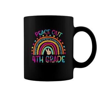 Peace Out 4Th Grade Rainbow Last Day Of School Tie Dye Coffee Mug - Seseable