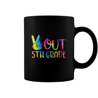 Peace Out 5Th Grade Happy Last Day Of School Tie Dye Student Coffee Mug - Seseable
