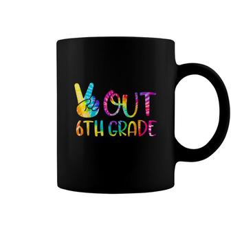 Peace Out 6Th Grade Happy Last Day Of School Tie Dye Student Coffee Mug - Seseable