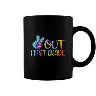 Peace Out First 1St Grade Happy Last Day Of School Tie Dye Coffee Mug | Mazezy