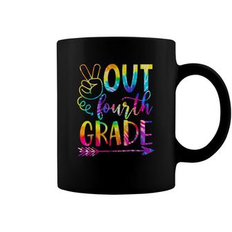 Peace Out Fourth 4Th Grade Happy Last Day Of School Tie Dye Coffee Mug - Seseable