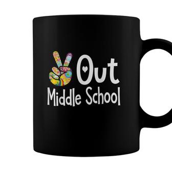 Peace Out Middle School - Last Day Of School - Graduate 2021 Coffee Mug - Seseable