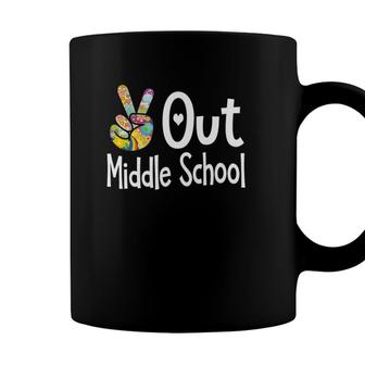 Peace Out Middle School - Last Day Of School - Graduate 2021 Ver2 Coffee Mug - Seseable