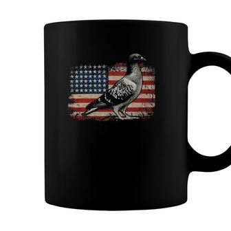Pigeon Bird 4Th Of July Usa Patriotic Gift Pigeon Usa Flag Coffee Mug - Seseable