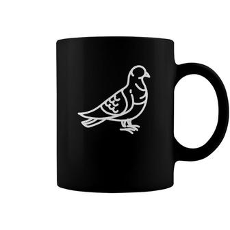 Pigeon Bird Badge Patch Line Art Icon Outline Gift Coffee Mug | Mazezy