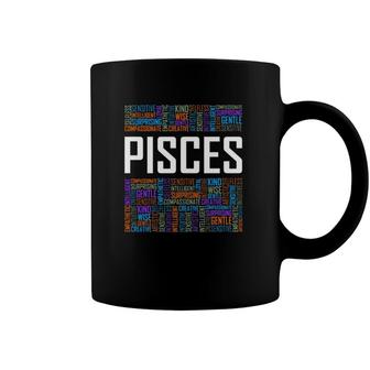 Pisces Zodiac Traits Horoscope Astrology Sign Gift Words Coffee Mug | Mazezy