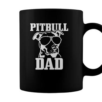 Pitbull Dad Funny Dog Pitbull Sunglasses Fathers Day Pitbull Coffee Mug - Seseable