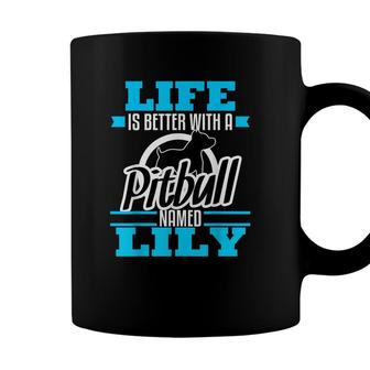 Pitbull Named Lily Dog Mom Dad Rescue Awareness Gift Coffee Mug - Seseable