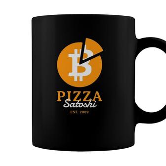 Pizza Satoshi - Funny Bitcoin Btc Cryptocurrency Tradering Coffee Mug - Seseable