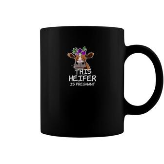 Pregnant Heifer Cute Cow Southern Baby Shower Gift Coffee Mug - Monsterry