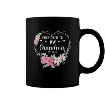 Promoted To Grandma Est 2022 Women Floral First Time Grandma Coffee Mug - Seseable