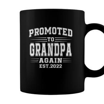 Promoted To Grandpa Again 2022 Grandpa Again Fathers Day Coffee Mug - Seseable