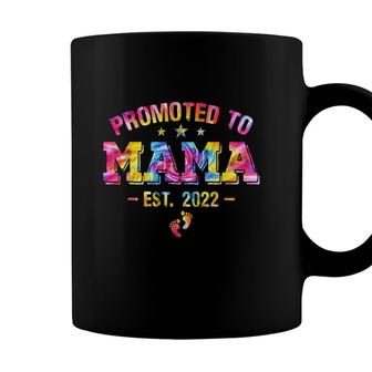 Promoted To Mama 2022 Tie Dye Soon To Be New Mom Grandma Coffee Mug - Seseable