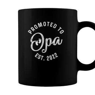 Promoted To Opa 2022 For First Time Fathers Day New Dad Coffee Mug - Seseable
