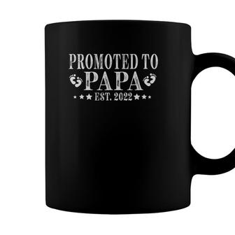 Promoted To Papa 2022 New Dad First Time Grandpa Fathers Day Coffee Mug - Seseable