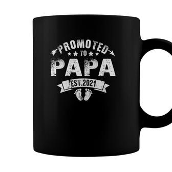 Promoted To Papa Est 2021 Daddy Fathers Day Gifts New Dad Coffee Mug - Seseable