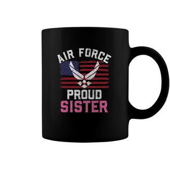 Proud Air Force Sister American Flag Gift Coffee Mug | Mazezy