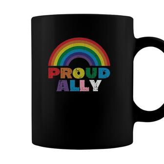Proud Ally Lgbt Rainbow Gay Pride Month Coffee Mug - Seseable