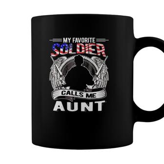 Proud Army Aunt My Favorite Soldier Calls Me Aunt Gift Coffee Mug - Seseable