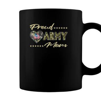 Proud Army Mom Us Flag Dog Tags Military Mother Family Gift Coffee Mug - Seseable