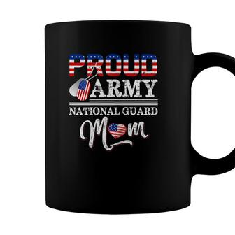 Proud Army National Guard Mom - Us American Flag Pride Gift Coffee Mug - Seseable