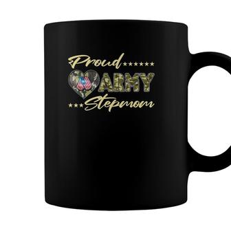 Proud Army Stepmom Us Flag Dog Tag Military Mom Family Gift Coffee Mug - Seseable