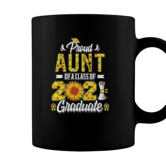Proud Aunt Of A Class Of 2021 Graduate Senior 21 Sunflower Coffee Mug - Seseable