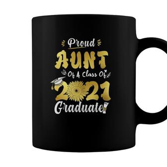 Proud Aunt Of A Class Of 2021 Graduate Senior Sunflower Coffee Mug - Seseable