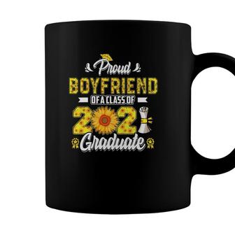 Proud Boyfriend Of A Class Of 2021 Graduate Senior Sunflower Coffee Mug - Seseable