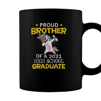 Proud Brother Of A 2021 High School Graduate Unicorn Gift Coffee Mug - Seseable
