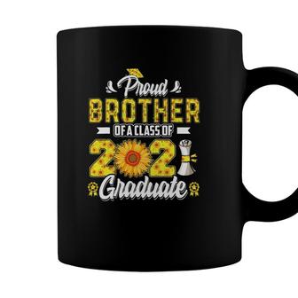 Proud Brother Of A Class Of 2021 Graduate Senior Sunflower Coffee Mug - Seseable