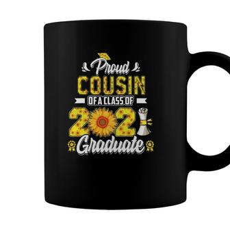 Proud Cousin Of A Class Of 2021 Graduate Senior 21 Sunflower Coffee Mug - Seseable