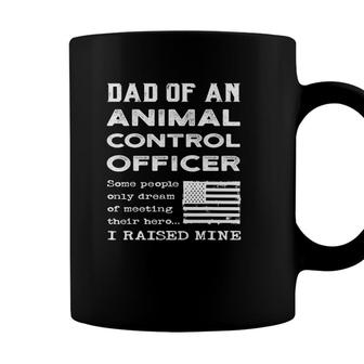 Proud Dad Of An Animal Control Officer Father Usa Flag Papa Coffee Mug - Seseable