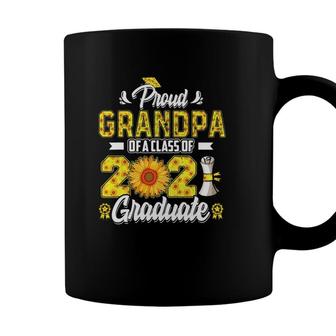 Proud Grandpa Of A Class Of 2021 Graduate Senior Sunflower Coffee Mug - Seseable