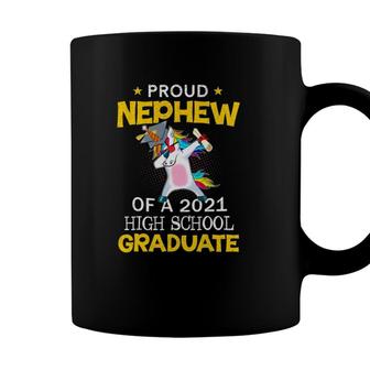 Proud Nephew Of A 2021 High School Graduate Unicorn Dab Gift Coffee Mug - Seseable
