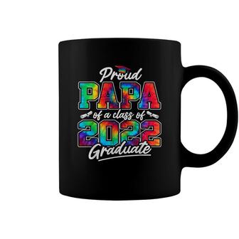 Proud Papa Of A Class Of 2022 Graduate Tie Dye Dad Daddy Coffee Mug - Seseable