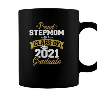 Proud Step Mom Of Class Of 2021 Graduate Senior 21 Floral Coffee Mug - Seseable