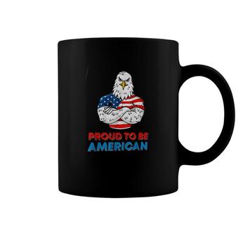 Proud To Be American Funny Bald Eagle Gift Coffee Mug - Seseable