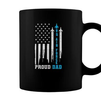 Proud Us Air Force Dad Rocket America Flag Fathers Day Gift Coffee Mug - Seseable
