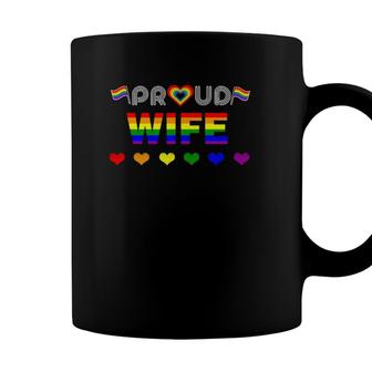 Proud Wife Rainbow Lgbt Gay Pride Month Lgbt Coffee Mug - Seseable