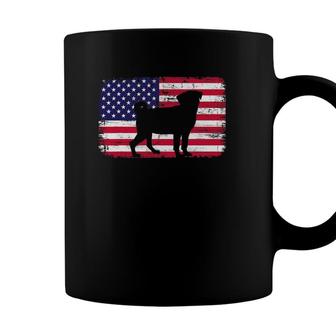 Pug Dog American Flag Heart 4Th Of July Usa Patriotic Men Coffee Mug - Seseable